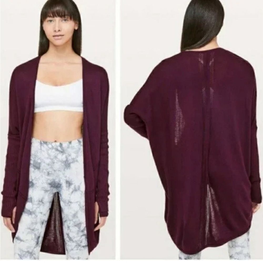 Lululemon Call In Cozy Cashmere Wrap Cardigan Sweater Adobe